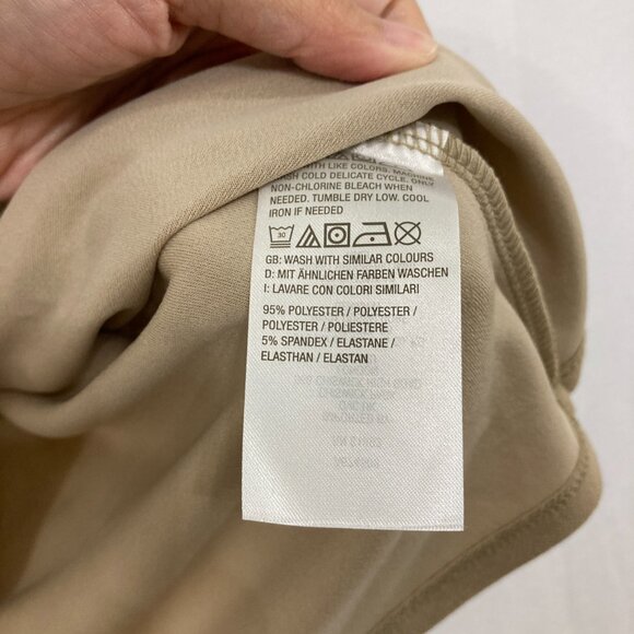 Isaac Mizrahi Top size 3X Tan Cream Floral Sleeve Stretch Knit Elegant Preppy - Picture 7 of 10